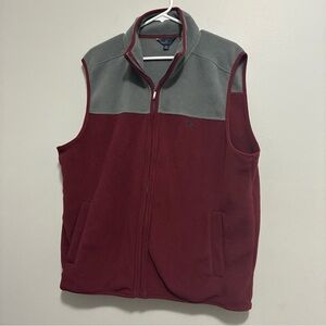 Brooks Brothers Burgundy and Gray Fleece Vest